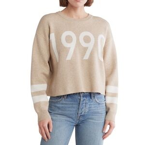 Vigoss Women’s 1990 Raglan Sleeves Pullover Cream White Sweater Sz  Large